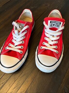 Converse Red Low Top unisex Sneakers with White Laces